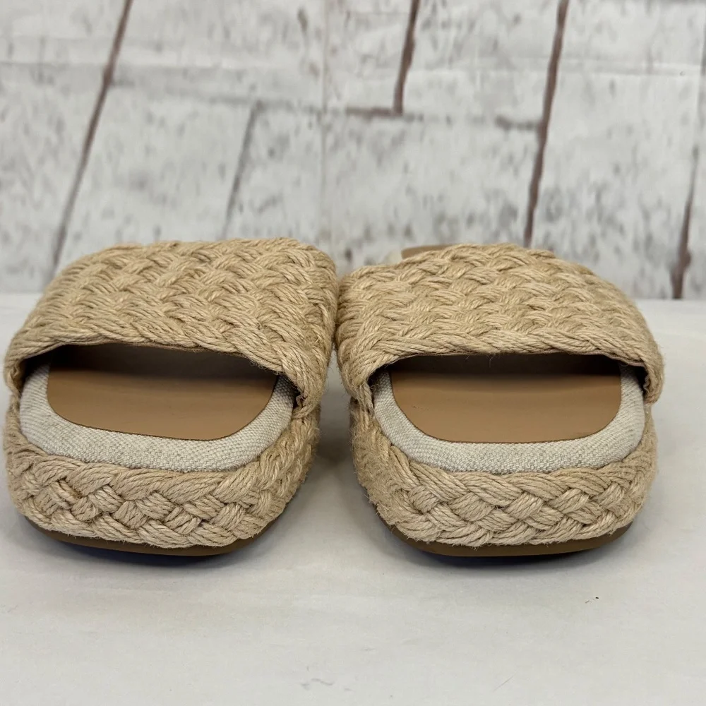 Torrid Womens Espadrilles Raffia & Jute Slip On Platform Sandals Shoes Sz. 9WW